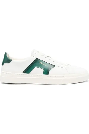 santoni Logo-detail low-top leather sneakers