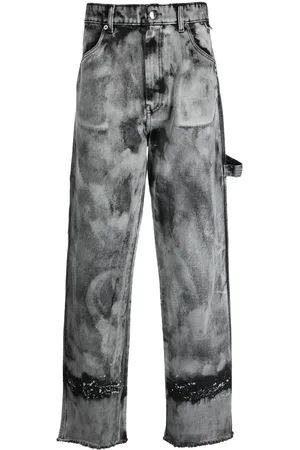 DARKPARK Bleached-effect high-waisted jeans