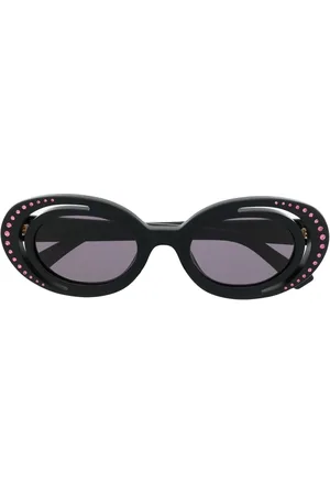 Marni Crystal-embellishment oval-frame sunglasses