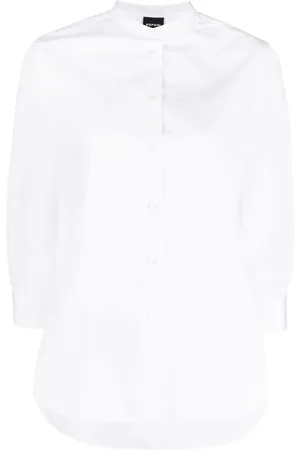 Aspesi Collarless relaxed-fit cotton shirt