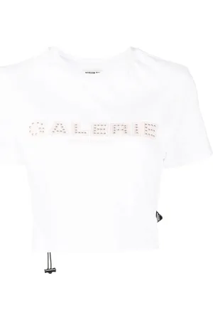 Musium Div. Crystal-embellished cropped T-shirt