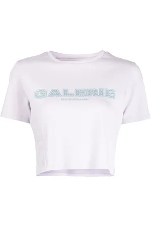 Musium Div. Crystal-embellished cropped T-shirt