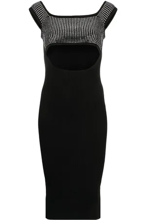 GIUSEPPE DI MORABITO Stud-embellished knitted midi dress