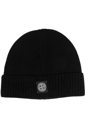 Stone Island Boys Beanies - Logo-patch fine-knit beanie