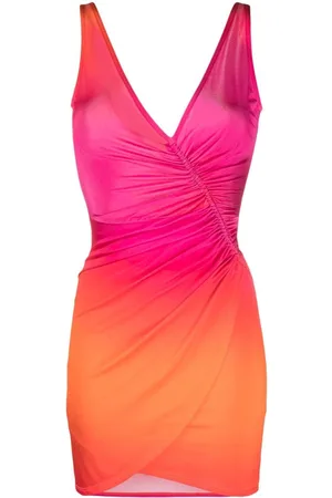 Louisa Ballou Ombr?? V-neck minidress
