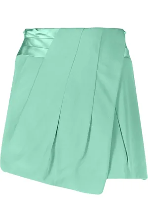 Balmain Asymmetric pleated-panel shorts