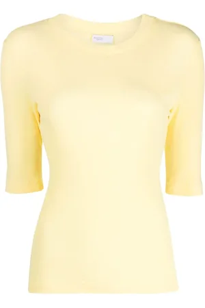 ROSETTA GETTY Cropped-sleeve crew-neck T-shirt