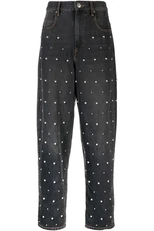 Isabel Marant Corsysr pearl-embellished baggy jeans