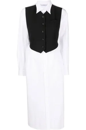 pushBUTTON Waistcoat-detail shirt dress