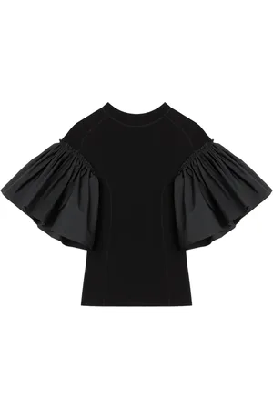 AZ FACTORY X Lutz Huelle ruffle-sleeve crew neck top