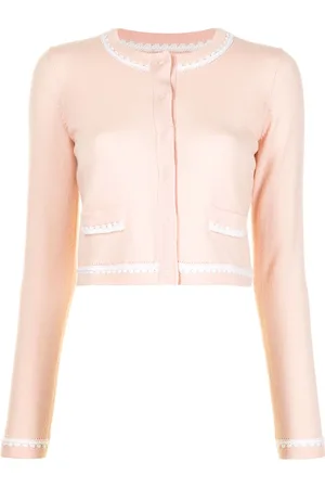 Paule Ka Contrast stitching cropped cardigan