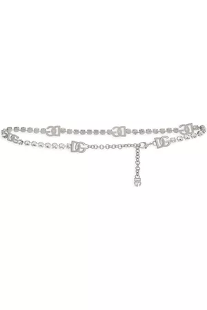 Dolce & Gabbana Crystal-embellished logo belt