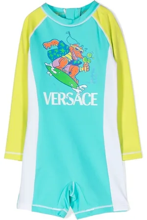 VERSACE Logo-print detail swim suit