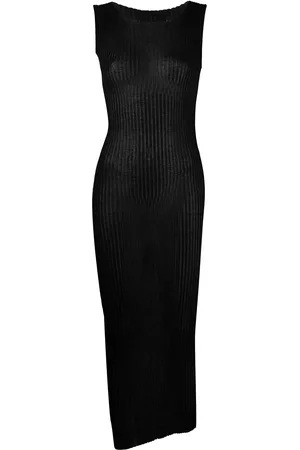 Maison Margiela Ribbed-knit sheer dress