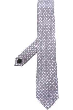 Salvatore Ferragamo Heart bird-print silk tie