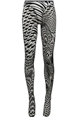 MUGLER Star Mesh flocked tights