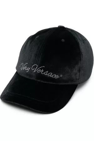 VERSACE Rhinestone logo velvet cap