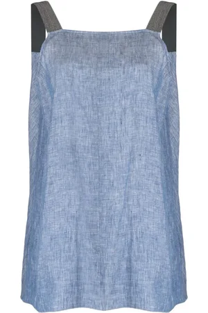 Fabiana Filippi Metallic strap linen top