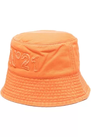 Nº21 Girls Hats - Logo-patch cotton sun hat