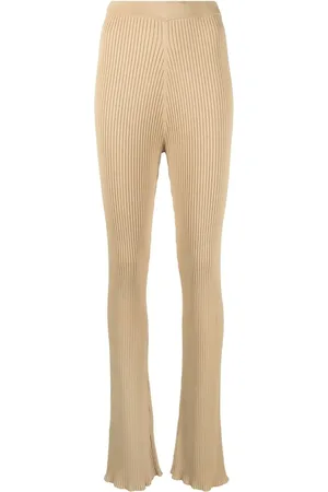 Nanushka Ribbed-knit flared trousers