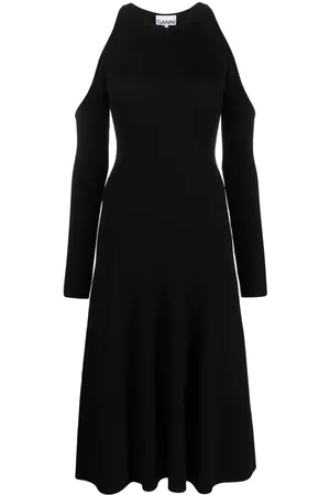 Ganni Melange cut-out midi dress