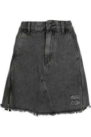 Musium Div. Fringed mini denim skirt