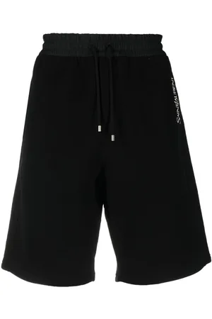 Saint Laurent Logo-embroidered cotton shorts