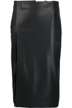 BLANCA Front slit-detail midi skirt