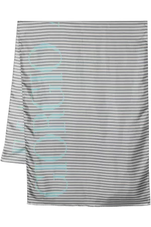 Armani Logo-print striped silk scarf