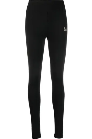 EA7 Logo-print cotton leggings