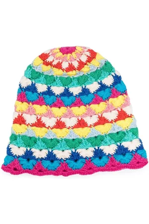 Alanui Rainbow-pattern crochet beanie