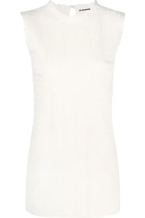 Jil Sander Sleeveless zigzag-pattern sweatshirt