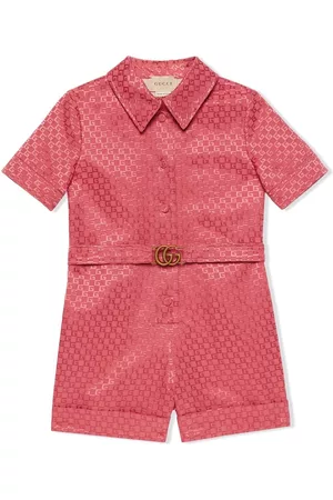 Gucci Pink Checked Sailor Collar Playsuit