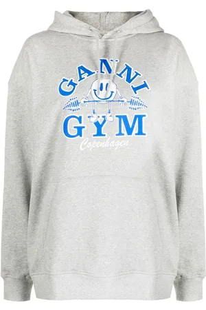 Ganni Gym-print organic cotton hoodie