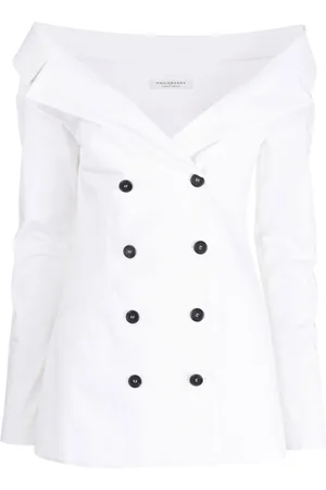 Serafini Off-shoulder double-breasted blazer