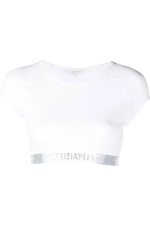Patrizia Pepe Crystal-embellished cropped top