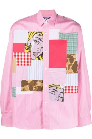 JUNYA WATANABE Graphic-patch striped shirt