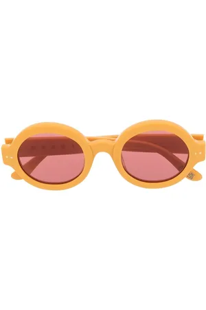 Marni Logo-print round-frame sunglasses