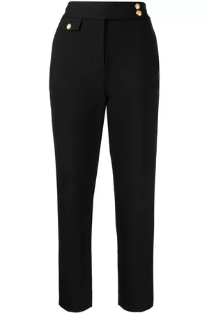VERONICA BEARD Cropped high-waisted trousers