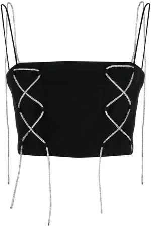 GIUSEPPE DI MORABITO Rhinestone-straps cropped top
