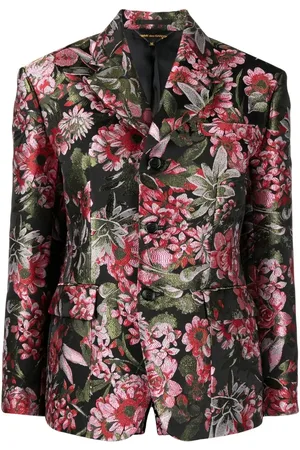 Comme des Garçons Single-breasted floral-print blazer