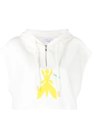 Patrizia Pepe Logo-print cropped hoodie