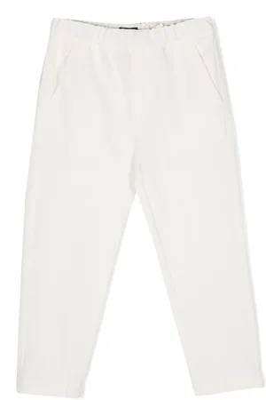 Il gufo Logo-patch cotton trousers