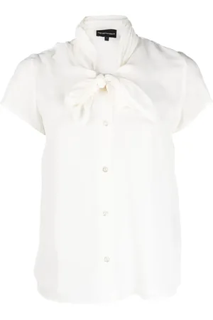 Emporio Armani Tie-neck short-sleeve shirt