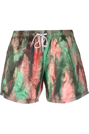 Sundek Tie-dye drawstring swim shorts