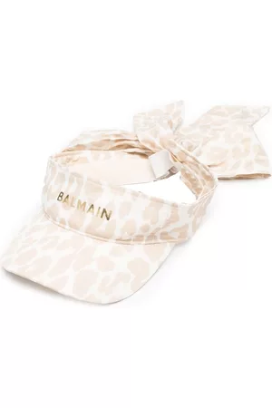 Balmain Leopard-print logo visor