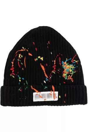 MOSTLY HEARD RARELY SEEN Embroidered barcode-detail beanie