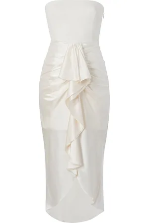 Cinq A Sept Cascading ruffle detail satin-finish dress