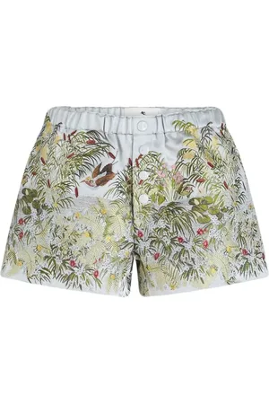 Etro Embroidered satin shorts