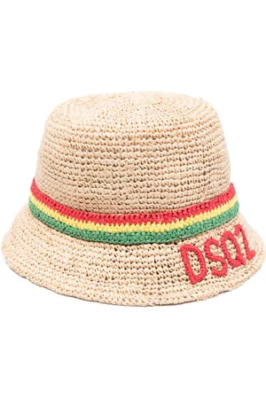 Dsquared2 Interwoven raffia bucket hat
